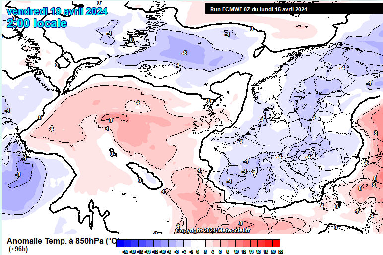 Le anomalie previste per la notte tra giovedì e venerdì (Meteociel)