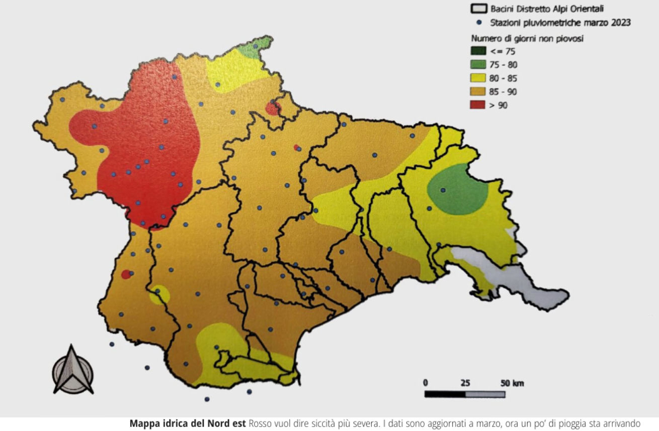 Secca Il Trentino è l’area più secca del Nordest: 90 giorni su 100 senza pioggia