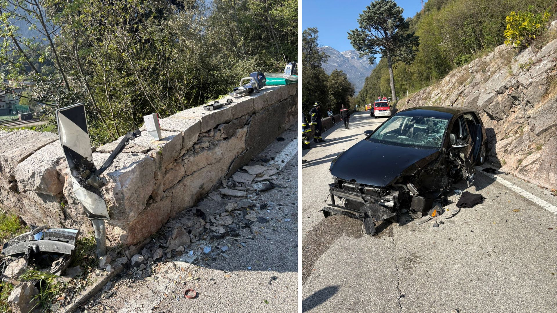 L’auto esce di strada e finisce contro un muretto: ferito tre ragazzi ...